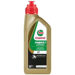 Huile moteur Castrol Power 1 Ultimate 2T pour moto, bouteille de 1 litre.