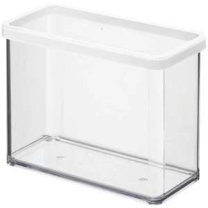 Contenitore trasparente Rotho Loft 2.1 l per alimenti con coperchio bianco.