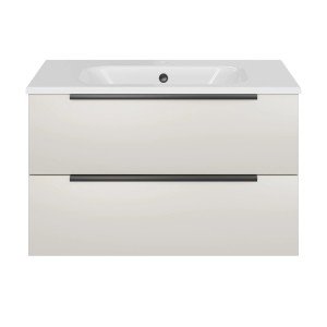 Mobile lavabo Pelipal Quantum 07, 80 cm, color cashmere, con 2 cassetti e lavabo.