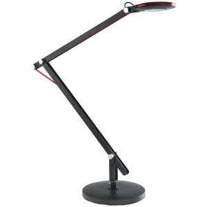 Lampada da tavolo LED nera (6W) con riflettore orientabile per scrivania.