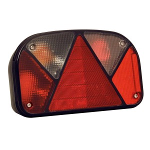 Unitec Multipoint II fanale posteriore sinistro per rimorchi auto con catadiottro triangolare integrato.