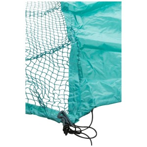 Gros plan : enclos Trixie Natura avec filet, protection contre les rapaces et les chats.