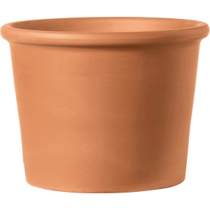Vaso per piante cilindrico Bordato Deroma rosso, 28 cm, terracotta per il giardino.