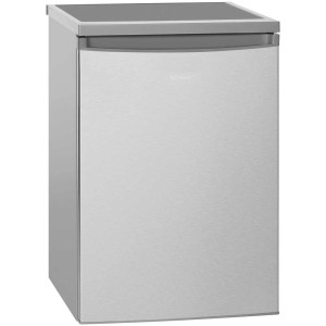 Silberner Standkühlschrank VS 2185 IX von Bomann, Frontansicht.