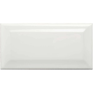 Carrelage mural Euro Stone Metro blanc brillant, 7,5x15 cm, pour intérieur.