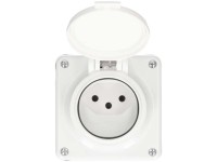 Electro-Mica Aufputz-Steckdose Typ13 mit IP55 Weiss Gr. 1 x 1 Electro-Mica Aufputz-Steckdose Typ13 mit IP55 Weiss Gr. 1 x 1