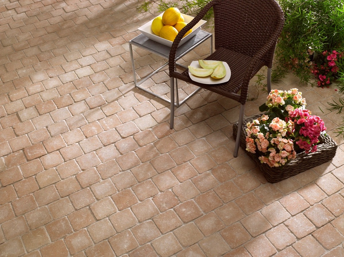 Pflaster Beton Etrusco Sandfarben gekollert (HxBxT) 5 x 14 x 14 cm