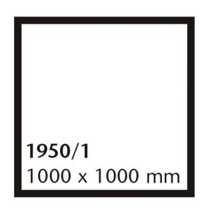 Plaque de sol carrée en verre Firefix, 1000x1000 mm, pour cheminée et poêle.