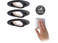 Paulmann Einbauleuchten-Set LED-Spots schwenkbar / dimmbar Schwarz matt / 3 Stk. Paulmann Einbauleuchten-Set LED-Spots schwenkbar / dimmbar Schwarz matt / 3 Stk.