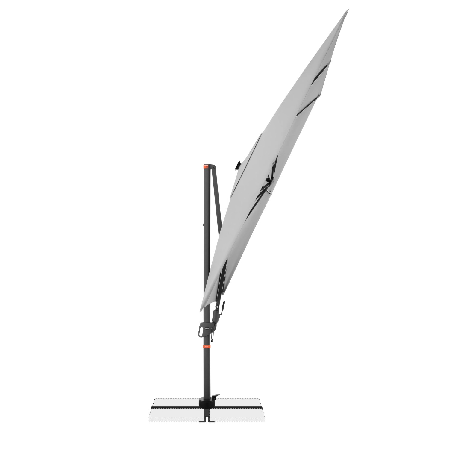 Ombrellone Doppler Active LED Auto Tilt, Antracite, Ø 300 Cm, Con Luci LED Solari E Inclinazione Regolabile, Antipioggia