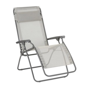 Poltrona relax regolabile R CLIP Batyline Seigle II grigia con poggiatesta.