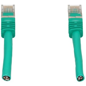 Cavo di rete verde Schwaiger Cat. 6 S/FTP, lunghezza 1 m per computer e multimedia.