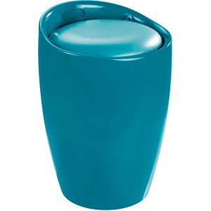 Tabouret de bain Wenko Candy pétrole avec sac à linge, plastique, capacité 20 l.