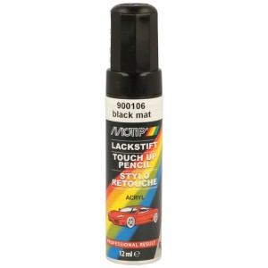 Motip penna per vernice auto 900106, Nero opaco, 12ml. Penna ritocco per riparazioni di vernice auto.