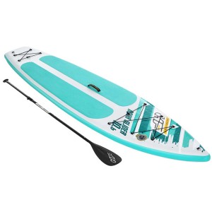 Set tavola SUP Bestway Hydro-Force Aqua Glider con pagaia, turchese e bianco. Stand up paddle per divertimento.