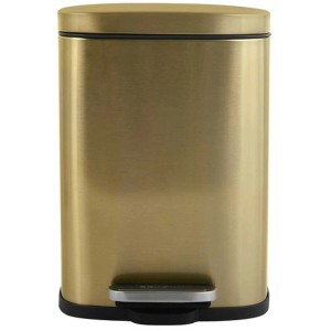 Spirella Pattumiera a pedale Akira, oro spazzolato, 5 l. Cestino cosmetico con pedale e chiusura soft.