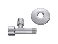 Eck-Regulierventil Messing verchromt kurz 3/8