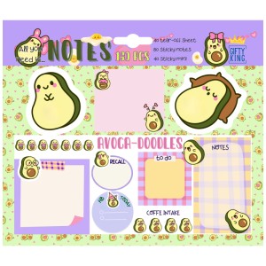 Notizzettel Avocados Set, 160 Stück, für Büro, Schule und Freizeit. Wandtattoos im Avocado Design.
