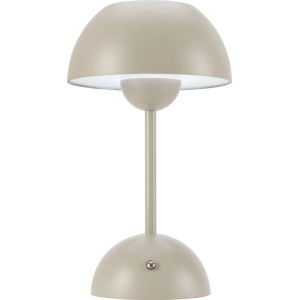 Beige Solar-LED-Tischleuchte Messina, Ø 16x27,5 cm für den Außenbereich.