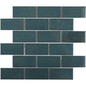 Mosaïque Castello Brick, carreaux en céramique bleu foncé format 30,3x30,6 cm.