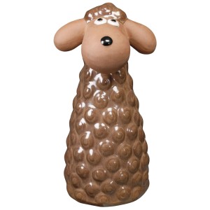 Deroma Mini Farmer Schaf, braune Gartendeko-Figur aus Terrakotta für den Außenbereich.