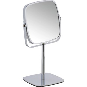 Miroir cosmétique sur pied Wenko modèle K, grossissement 5x, finition chromée.