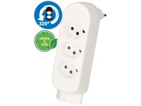 Max Hauri Abzweigstecker 3+1 x T13 drehbar Kunststoff Weiss