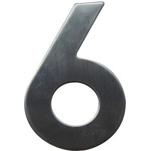 Numéro de maison 6 en acier inoxydable, look moderne pour votre mur de maison.