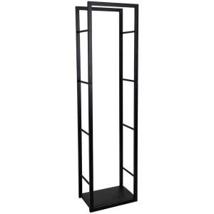 Range-bûches noir Billie, 170x30x44,5 cm, en acier thermolaqué pour intérieur et extérieur.