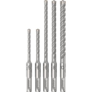 Set di punte per martello perforatore Bosch Pro SDS Plus-5X, 5 pezzi, in argento. Punte per trapani a percussione.
