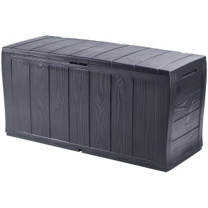 Box contenitore Sherwood antracite, 57,5x117x45 cm, ideale per giardino e terrazzo.