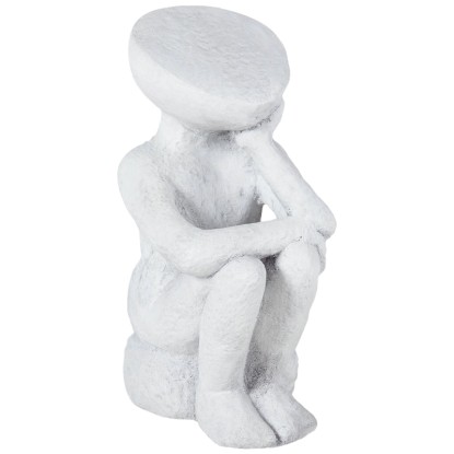 Beliani Gartenfigur Fria Lehmfaser Grau 46 x 30 x 30 cm