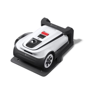 Robot tondeuse Ecovacs GOAT A1600 blanc. Tondeuse robotisée avec navigation LiDAR et double lame.