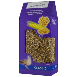 Eric Schweizer Mangime per tortore 1kg, miscela di semi versatile in scatola viola.