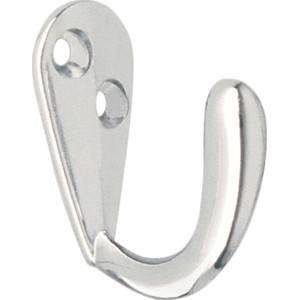 Glänzender, verchromter Wandhaken 746 aus Metall.