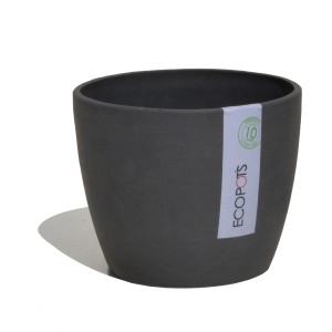 Pot de fleurs Ecopots Stockholm, gris foncé, Ø 16 cm. Pot écologique pour intérieur et extérieur.