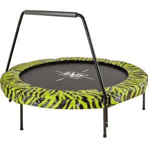 EXIT Tiggy Junior Trampolino, nero-verde, Ø140cm con barra. Trampolino da giardino per bambini.