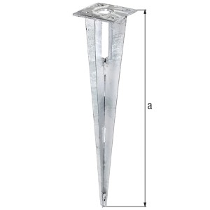Douille à enfoncer galvanisée, 50 cm, pour poteaux de clôture et de séchoir à linge de 34 mm de diamètre.