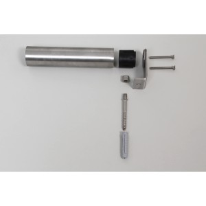 Support de main courante en acier inoxydable avec adaptateur et matériel de montage pour rampes d'escalier.