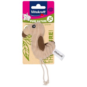 Vitakraft Pure Nature jouet pour chat oiseau en velours côtelé avec cataire.
