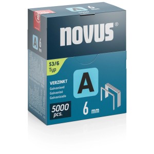Novus Feindrahtklammern A 53, 6mm, 5000 Stück, im blauen Karton.