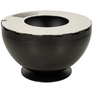 Nouvel Firebowl, brasero rond en acier noir, Ø 60 cm, pour jardin et terrasse.