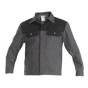 Giacca da lavoro Classic grigio-nera, taglia 50. Abbigliamento da lavoro resistente con tasche multiple.