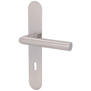 Alpertec Langschildgarnitur Simply Stick, Edelstahl satiniert, für Buntbart-Türen.