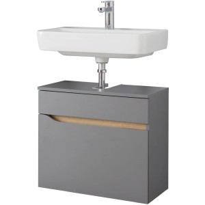 Meuble sous-vasque Pelipal Quickset 357, Quartz Grey Matt Touch, 60 cm avec lavabo.