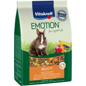 Vitakraft Emotion Beauty cibo per conigli, confezione da 1,5 kg con coniglio e verdure.
