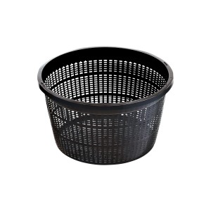 Cesto per piante Heissner nero, rotondo (Ø 22 cm) in plastica per laghetto.