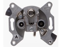 Schwaiger Sat-Steckdose 3 Loch Silber