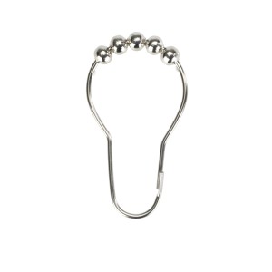 Schöner Wohnen anneau de rideau de douche chromé, unité simple avec roulement à billes pour rideaux de douche.