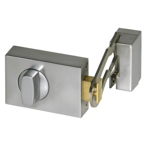Serrure de sécurité argentée Alpertec pour porte de jardin avec verrouillage pour plus de sécurité.